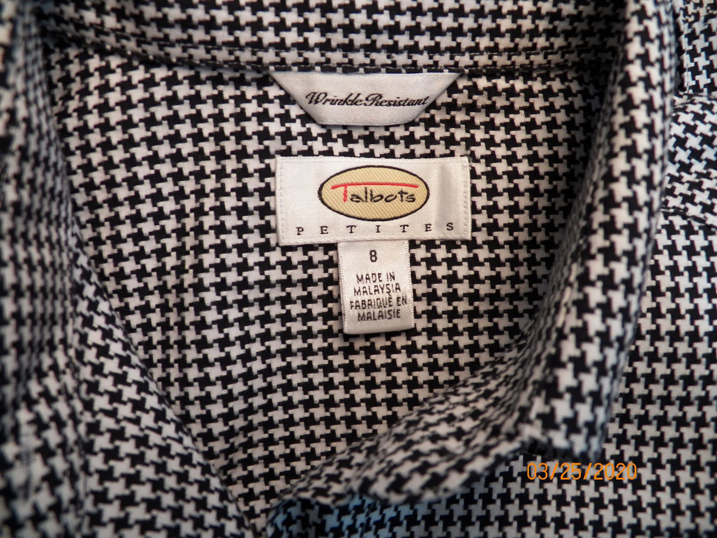 Black white plaid top women casual button up blouse