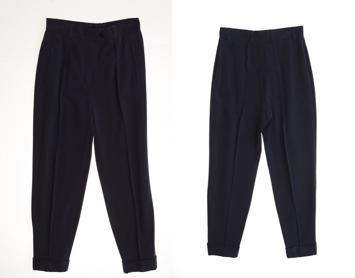 Escada women blue casual pants high waist made in germany y2k formal