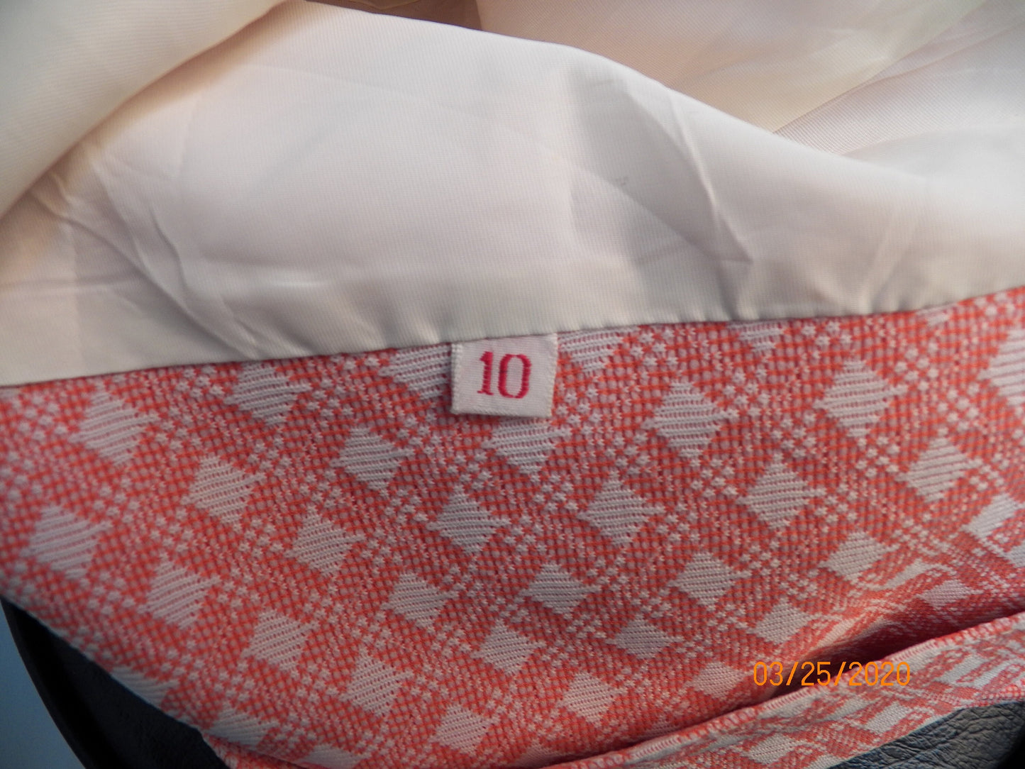 Pink plaid 70's jacket cropped women polyester white casual