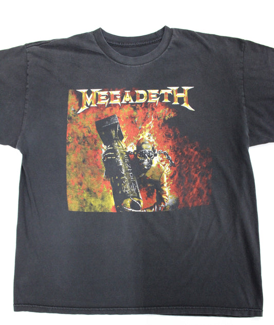 Megadeth bomb flames rock t-shirt black 90's