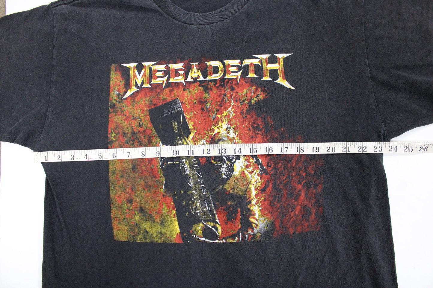 Megadeth bomb flames rock t-shirt black 90's