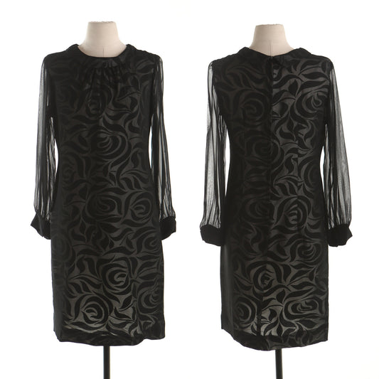 Women 60's sheer black mod casual dress cocktail shift fashion
