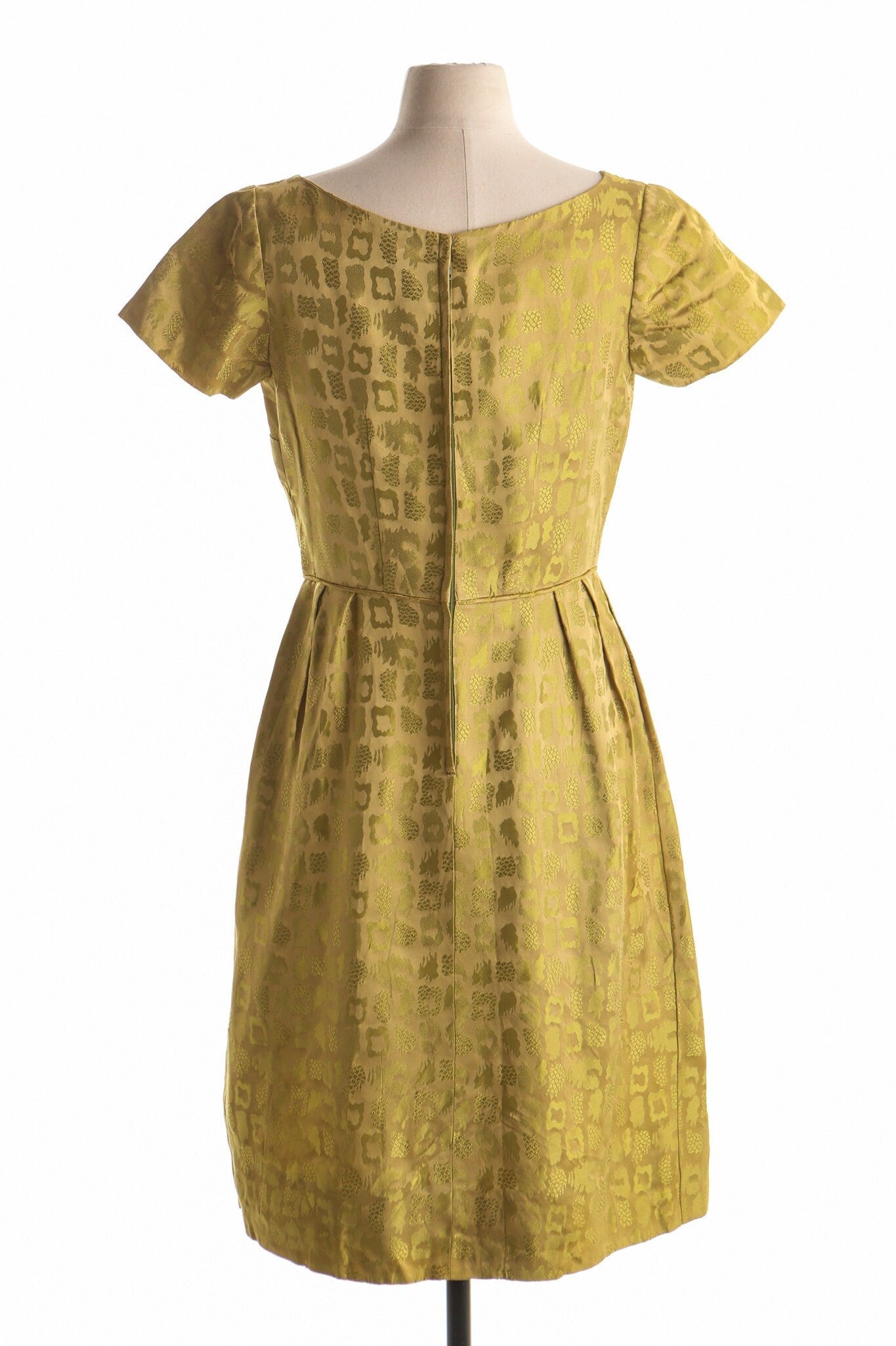 60's 50's women casual green dress formal vintage bright mod mad men retro pinup