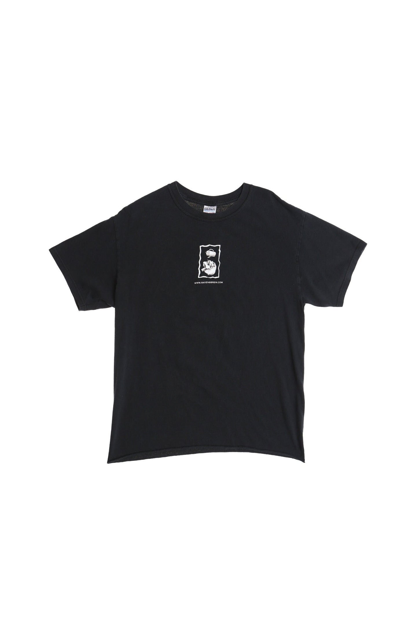 Graphic shirt coffee black 90's raven's brew ray troll 1996 skeleton night raven