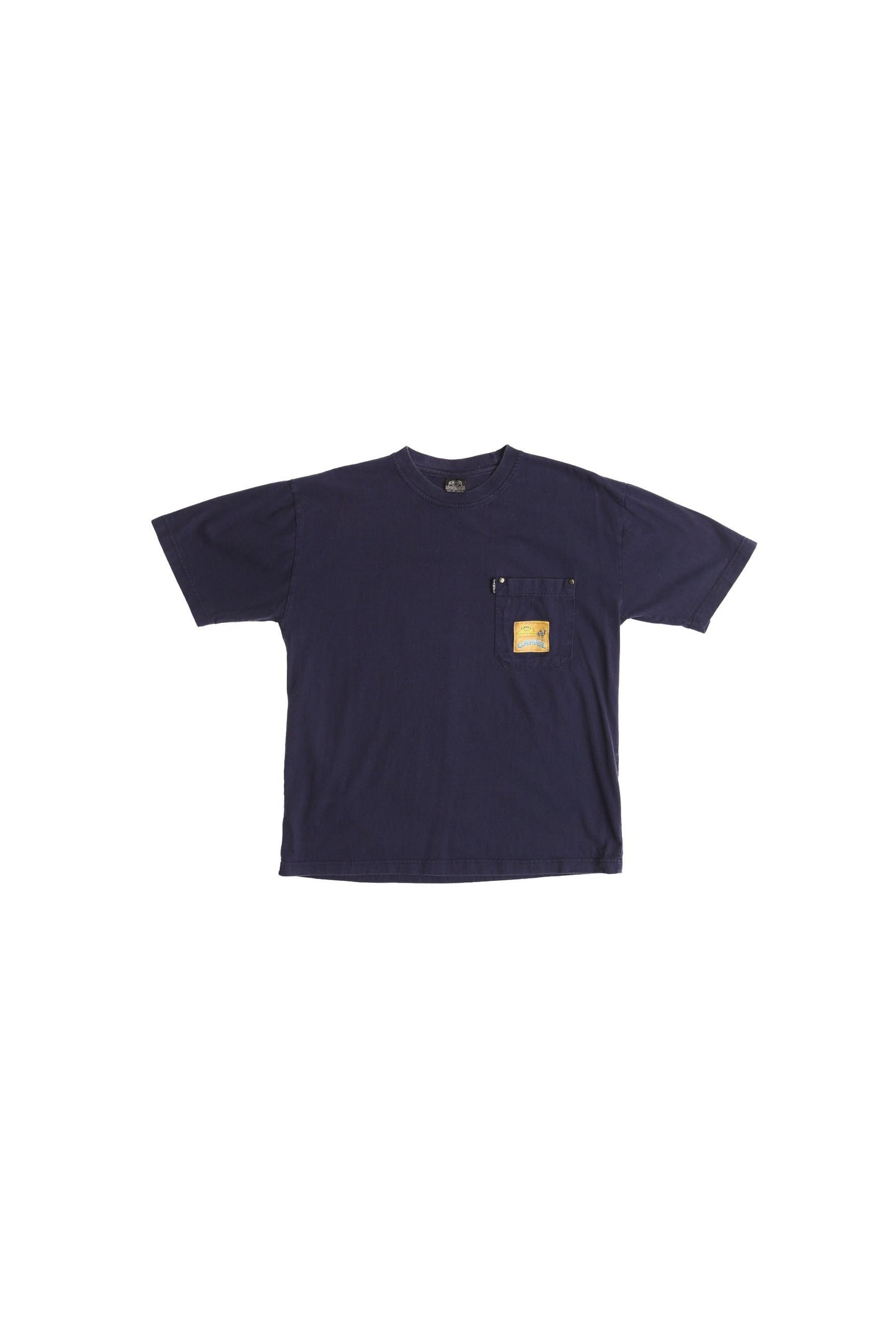 Camel vintage blue shirt adventure wear pocket front 90's