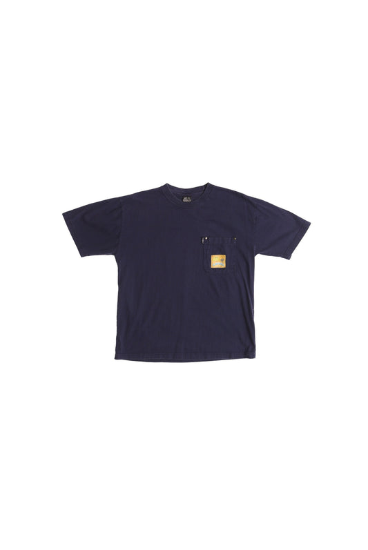 Camel vintage blue shirt adventure wear pocket front 90's