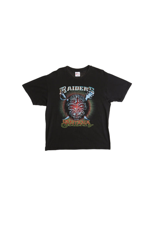 Vintage santana raiders nfl black music concert shirt 2000 y2k