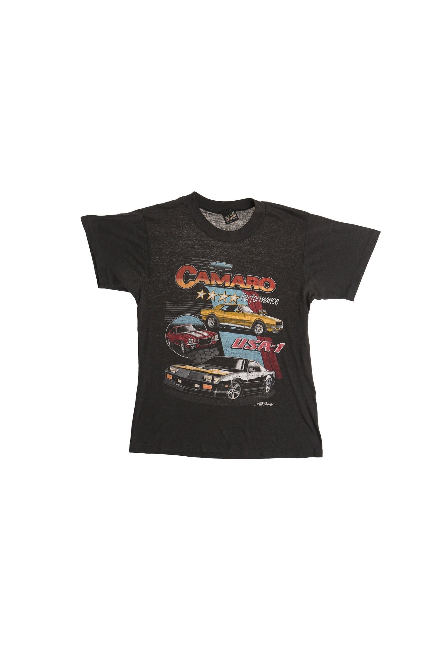 Vintage camaro shirt usa-1 cars black graphic t-shirt m auto graphix