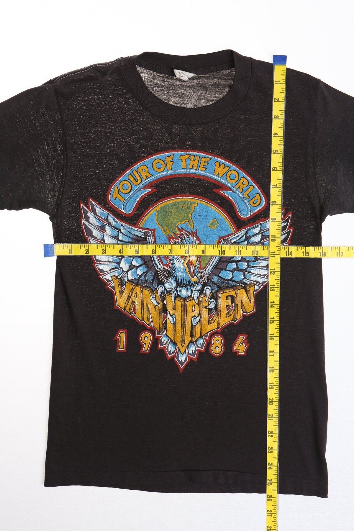 Van halen 1984 tour of the world shirt black concert tour 80's