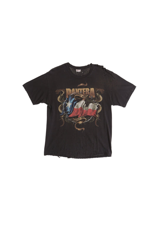 Vintage black pantera rock band shirt texas flag