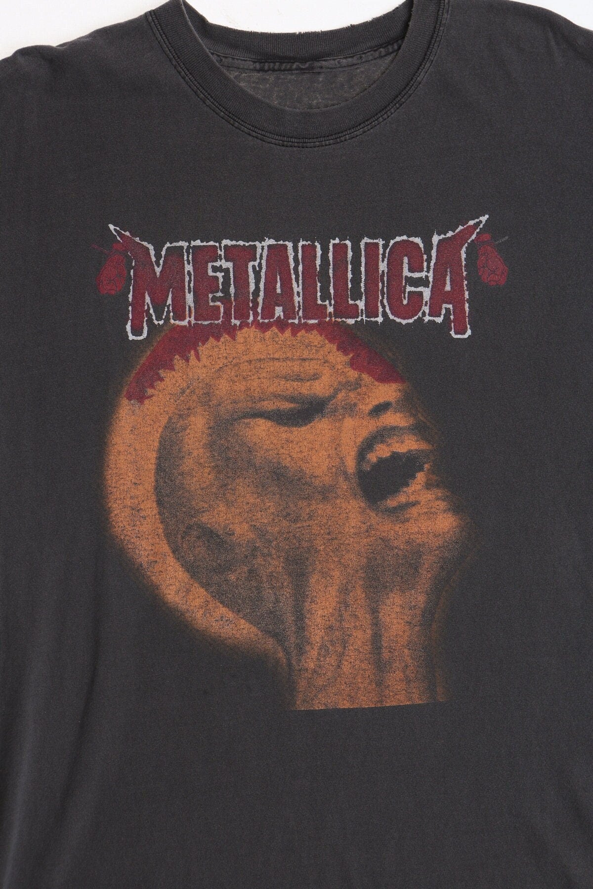 2004 metallica black shirt tour concert t-shirt fist rock music