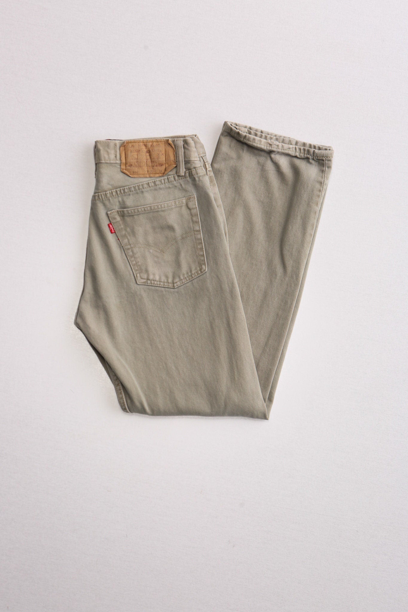 Vintage 501 levi's jeans beige khaki men high waist made in usa denim pants