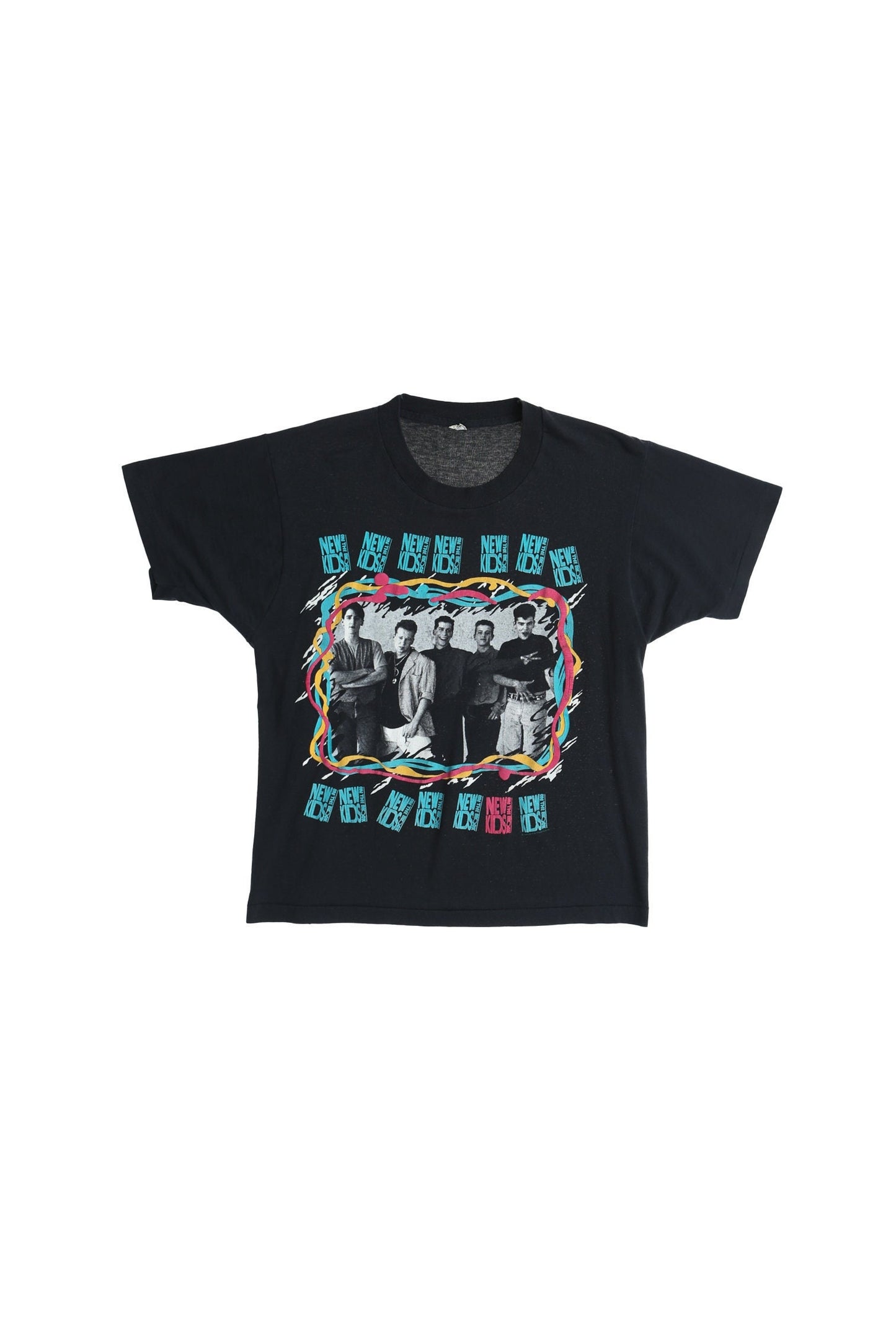 Vintage black new kids on the block tour shirt t-shirt 90's music band