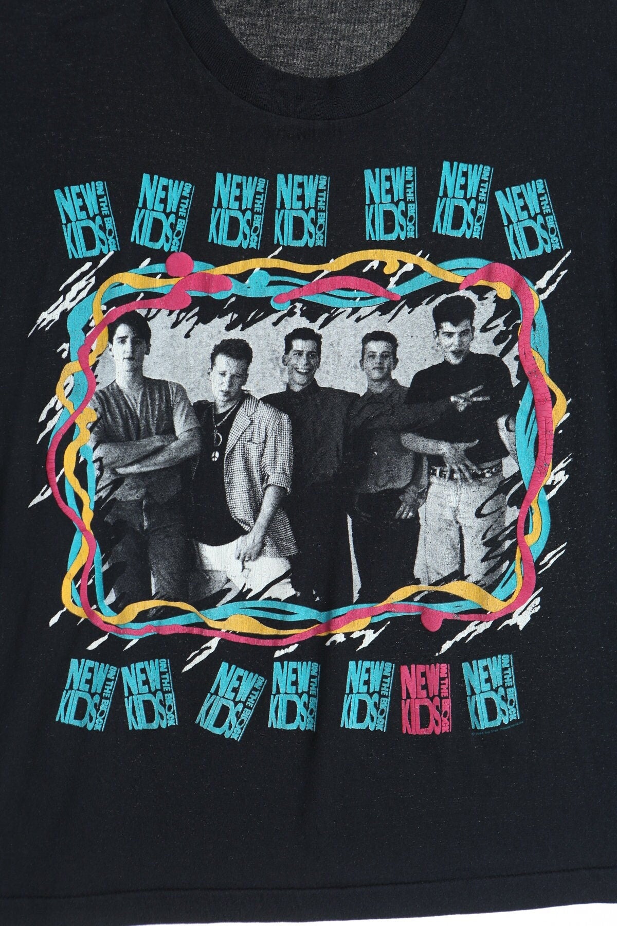 Vintage black new kids on the block tour shirt t-shirt 90's music band