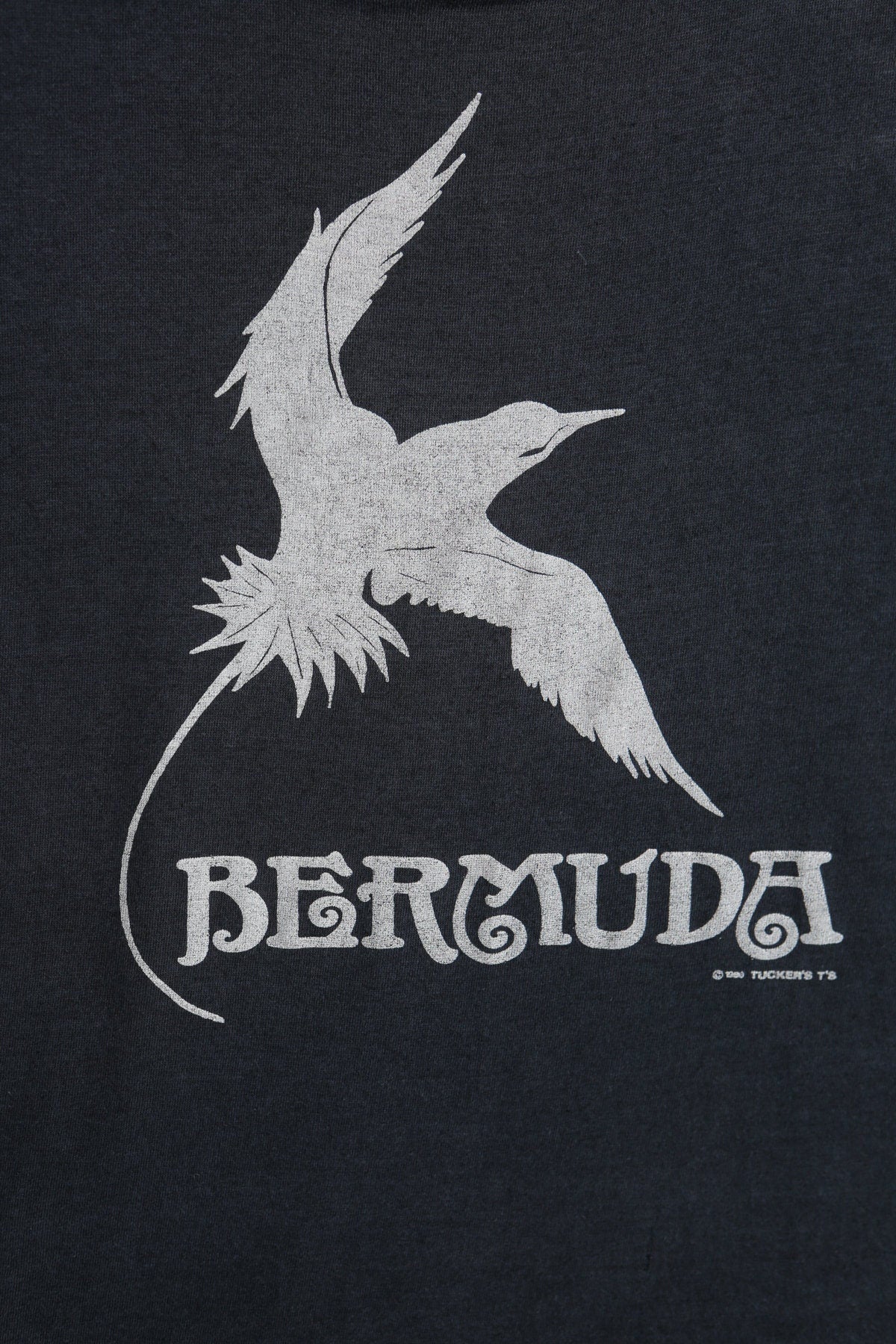 Vintage bermuda graphic t-shirt black shirt 70's bird animal print