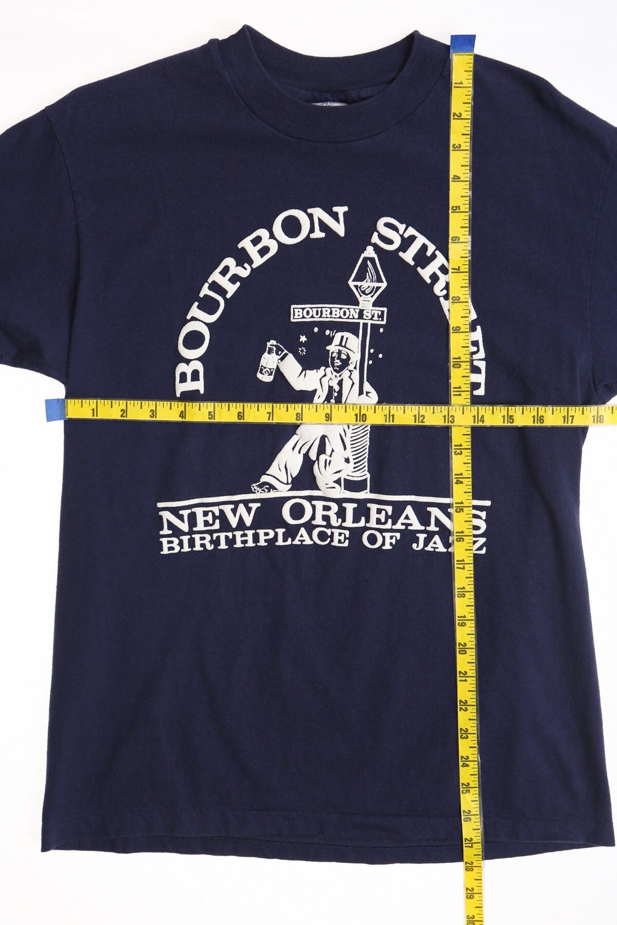 Vintage new orleans bourbon street blue shirt 70's birthdaypalce of jazz