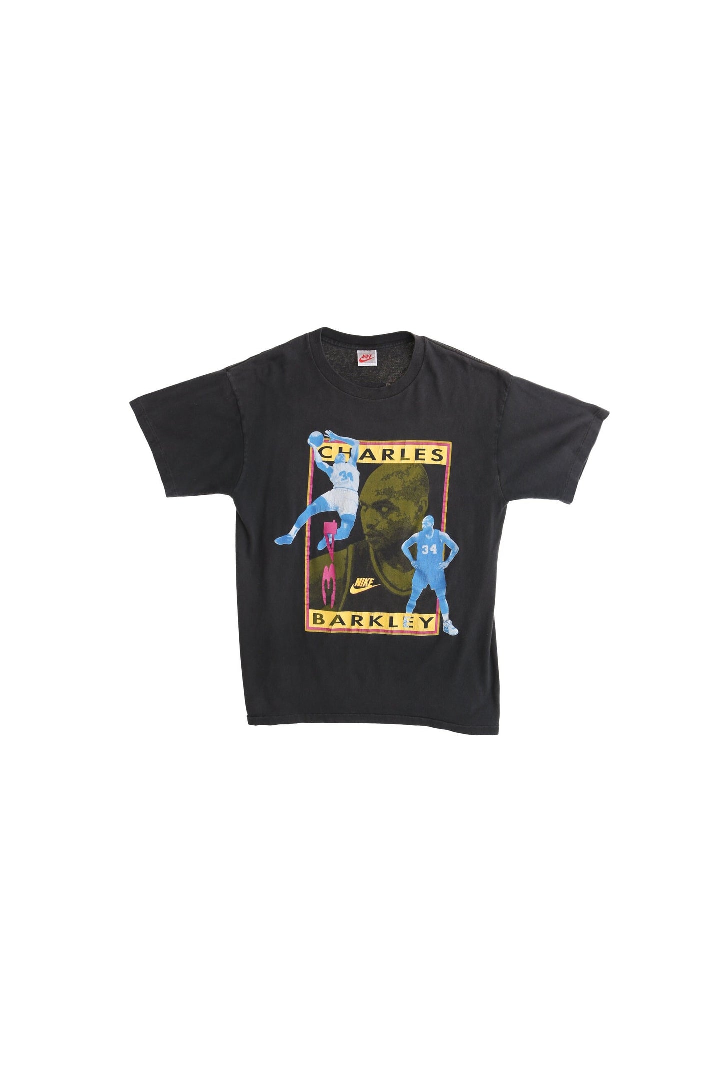 Vintage charles barkley 34 nba mvp shirt black nike label red fly made in usa l