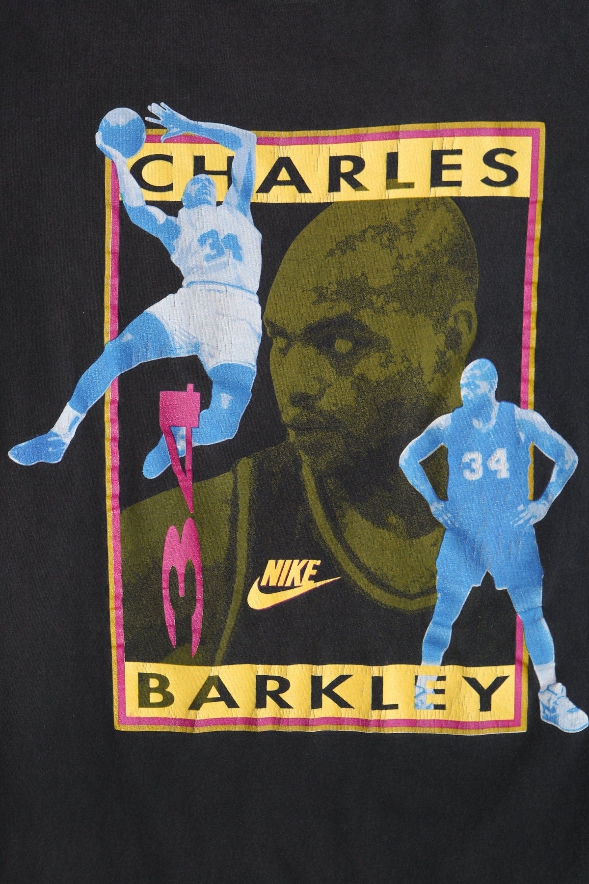 Vintage charles barkley 34 nba mvp shirt black nike label red fly made in usa l
