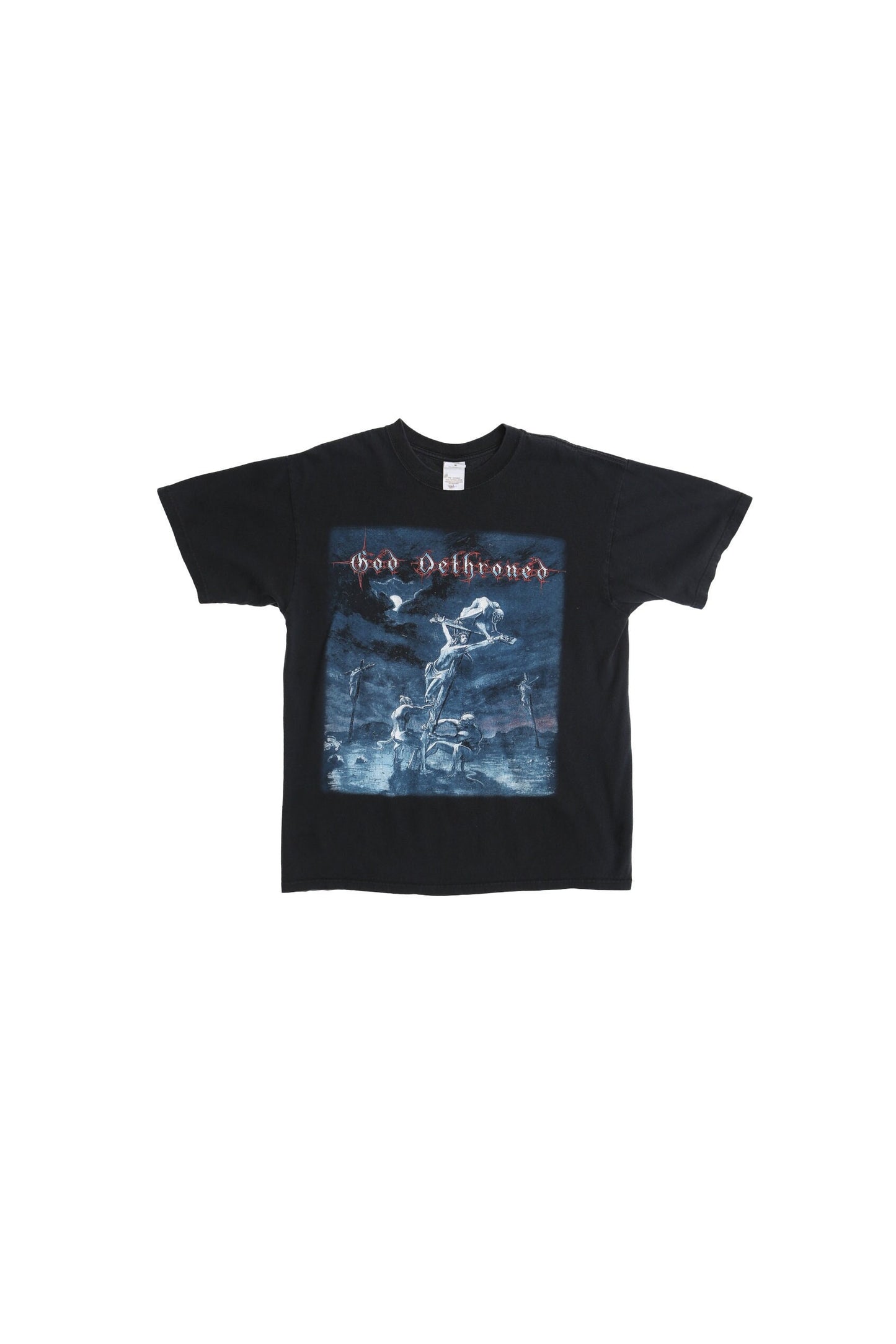 Rock god dethroned shirt black bloddy blasphemy heavy metal t-shirt