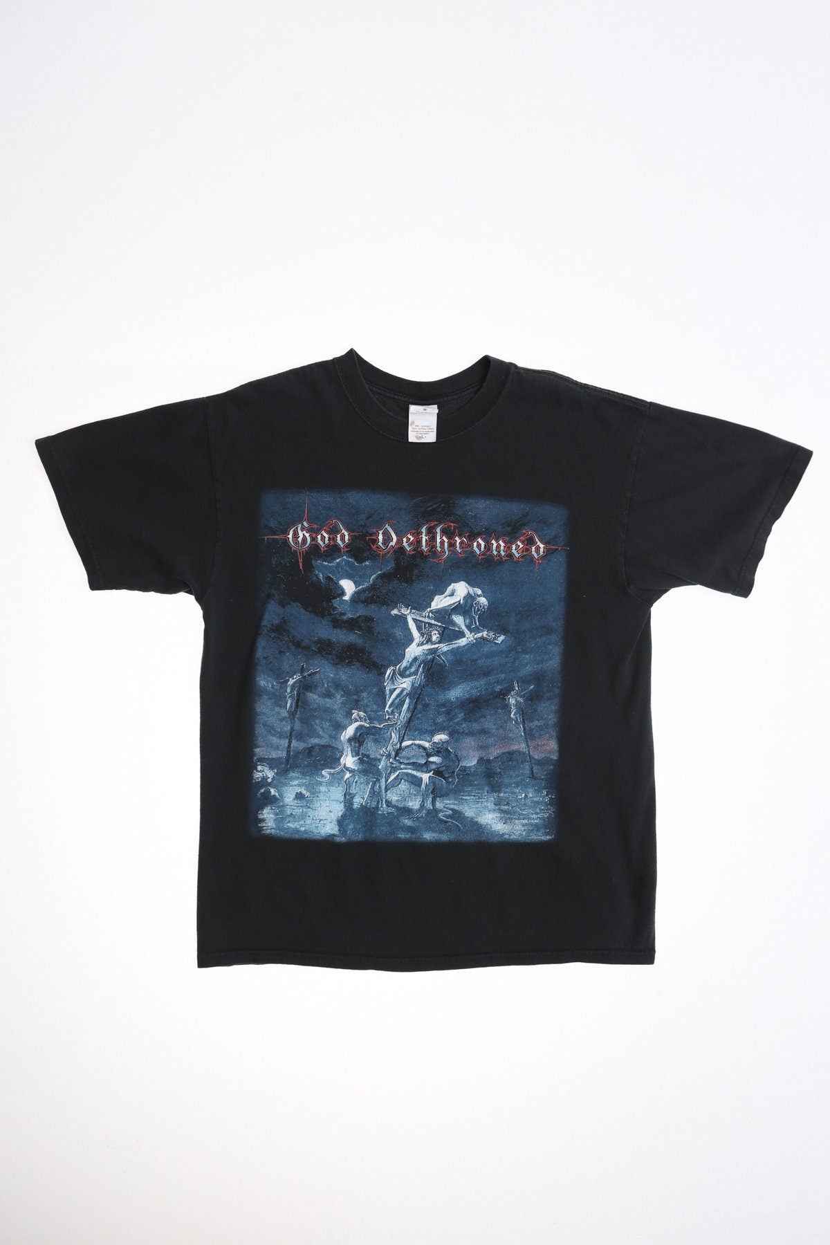 Rock god dethroned shirt black bloddy blasphemy heavy metal t-shirt