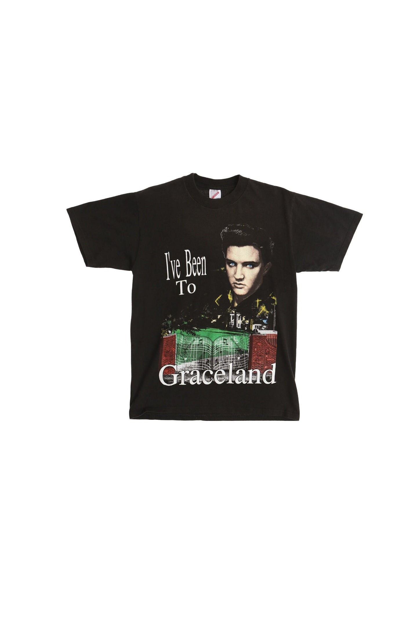 Elvis presley vintage shirt black rock and roll graceland 80's rock m