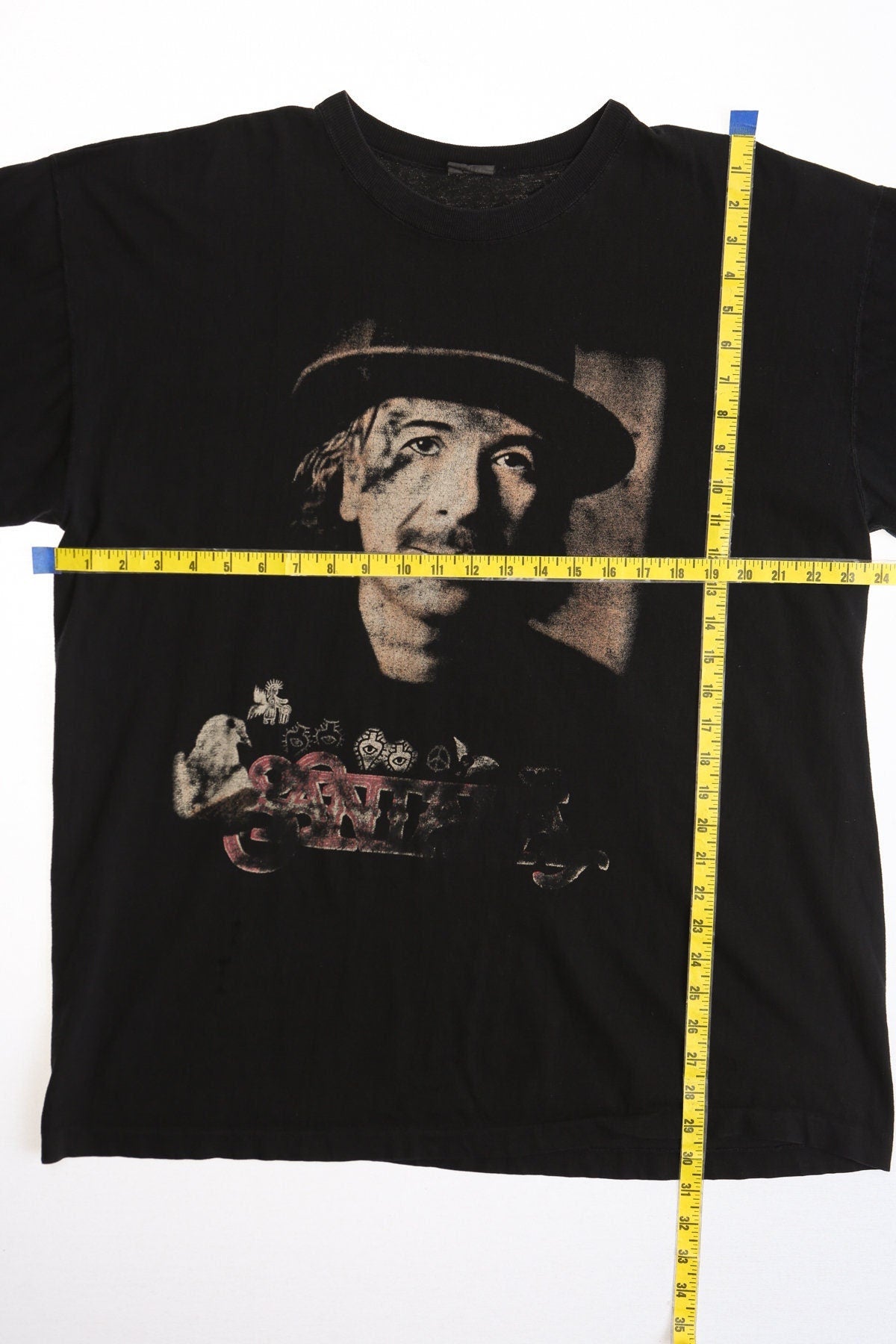 Santana carlos vintage shirt rock black 90's 98 concert tour