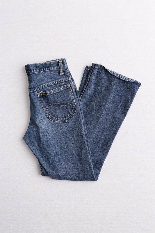 Vintage lee jeans straight cut blue medium wash men denim pants