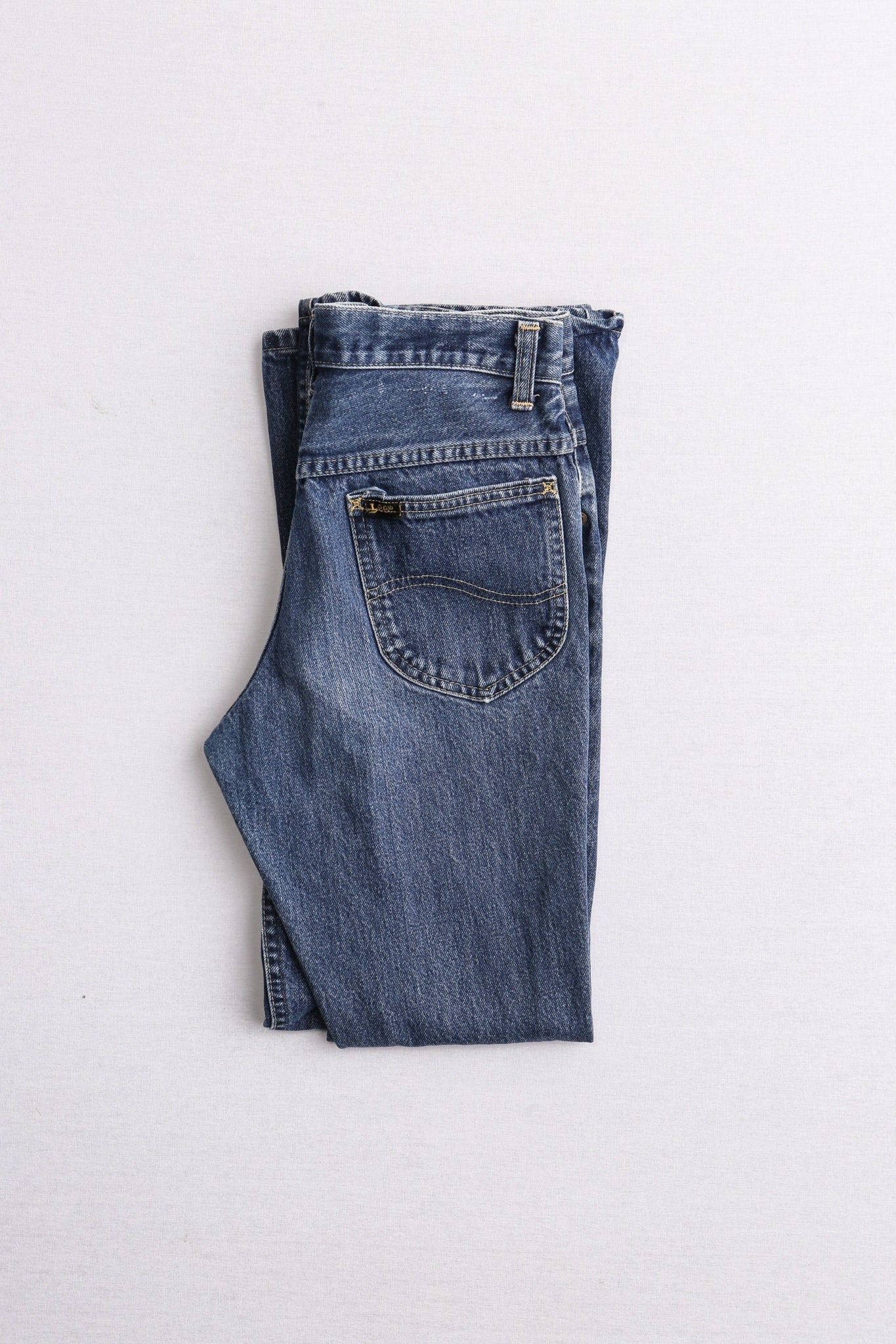 Vintage lee jeans straight cut blue medium wash men denim pants