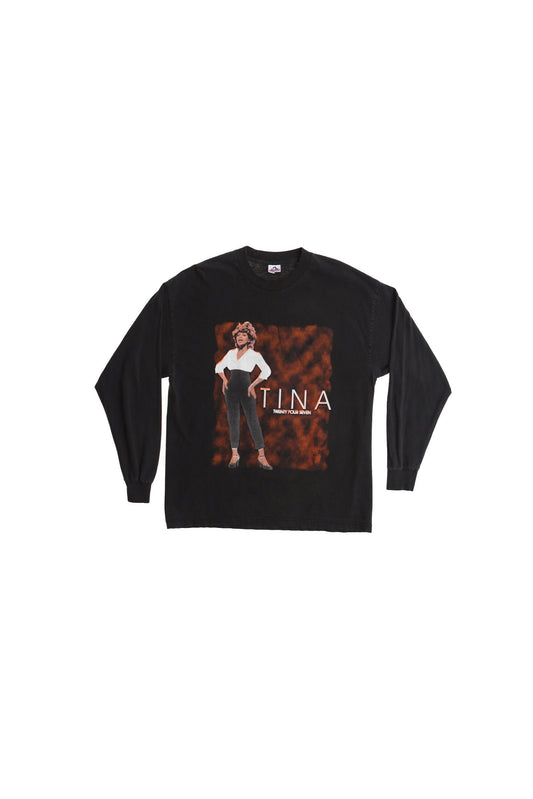 Vintage tina turner black shirt twenty four seven concert tour music t-shirt 90's y2k long sleeve