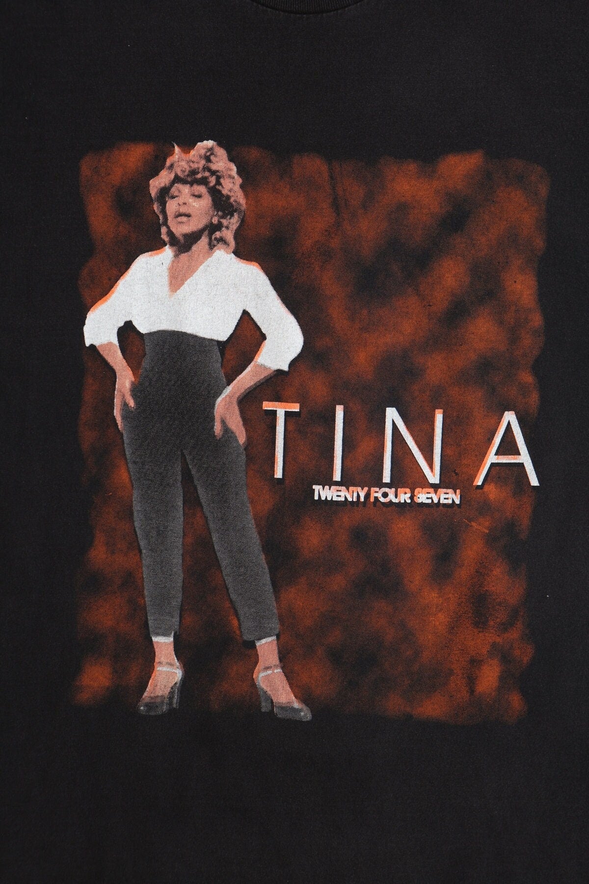 Vintage tina turner black shirt twenty four seven concert tour music t-shirt 90's y2k long sleeve