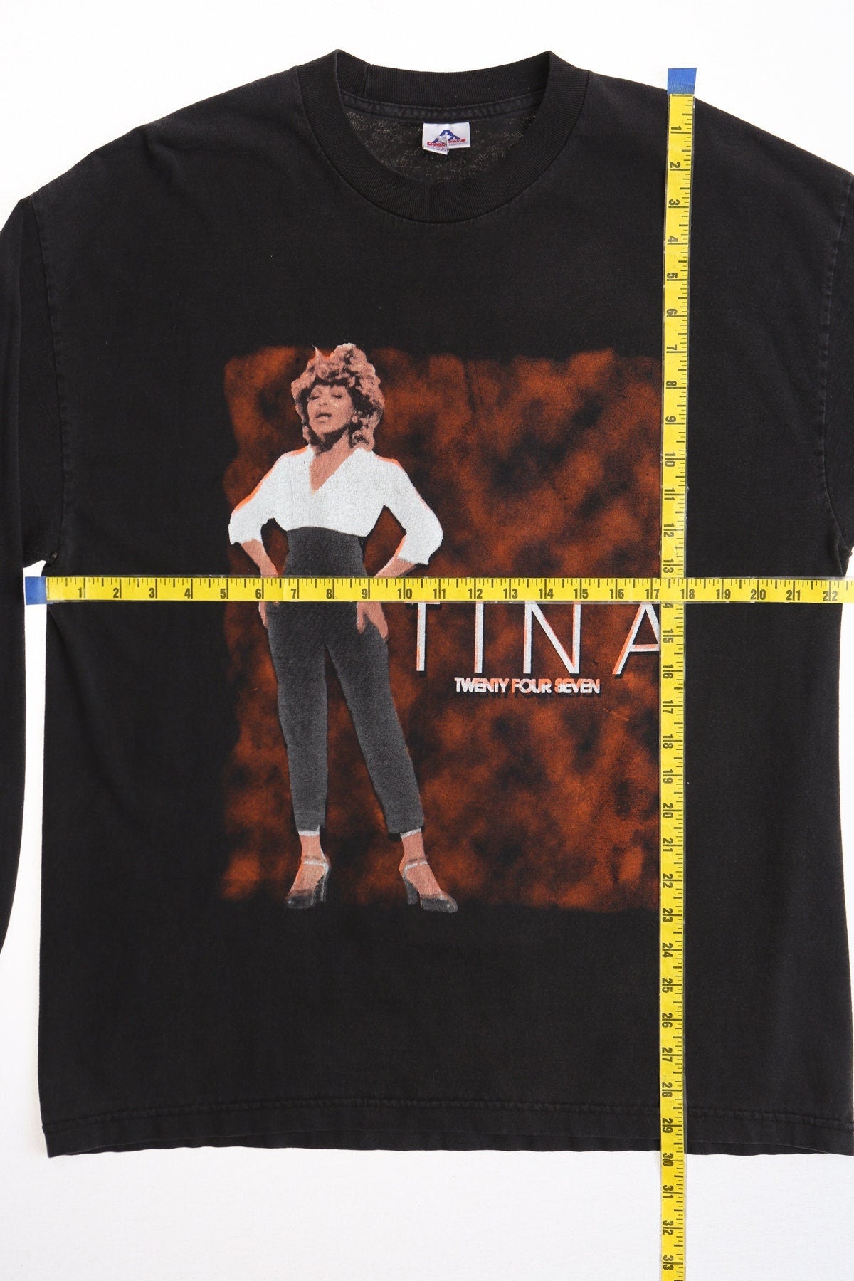 Vintage tina turner black shirt twenty four seven concert tour music t-shirt 90's y2k long sleeve