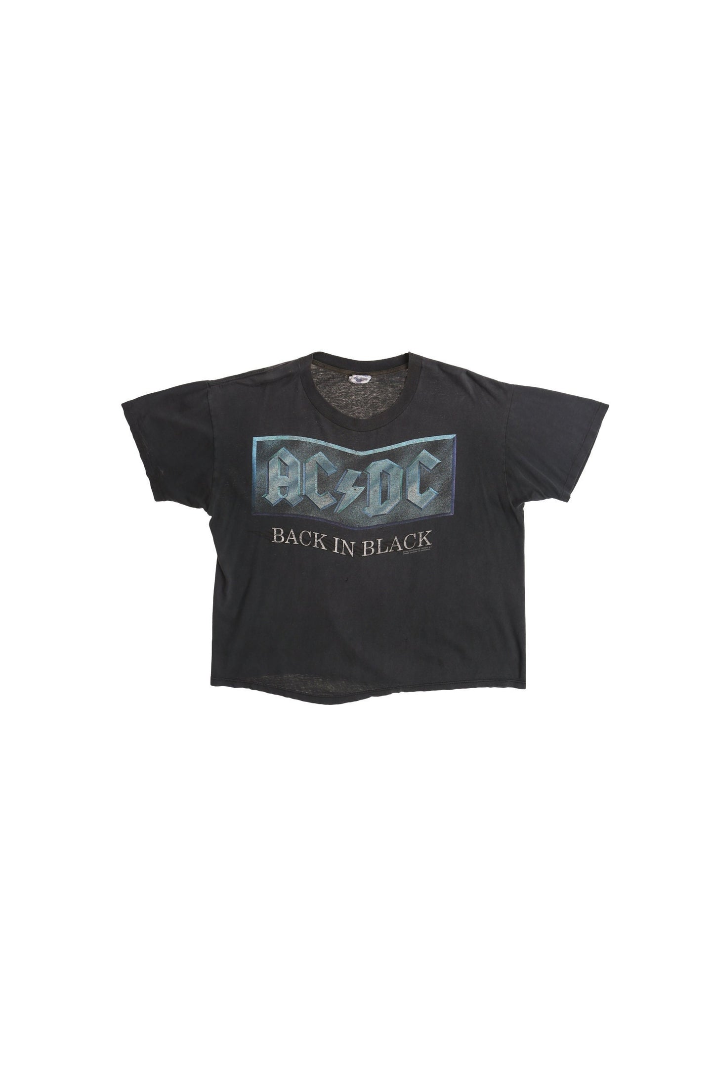 Vintage ac dc world tour 1990 1991 black back in black shirt t-shirt skinhead rock tour xl