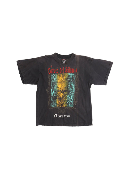 Vintage rock heroes del silencio rarezas tour concierto shirt playera black embroidered