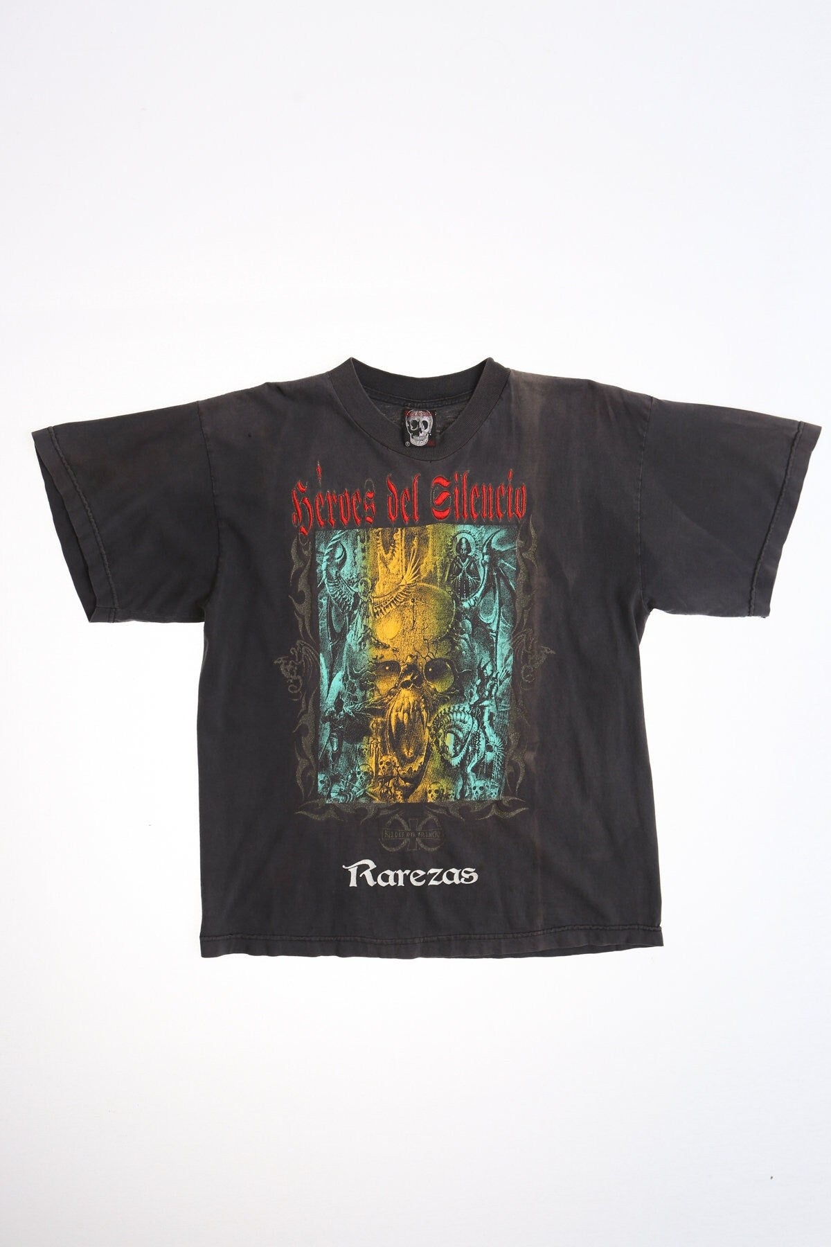 Vintage rock heroes del silencio rarezas tour concierto shirt playera black embroidered