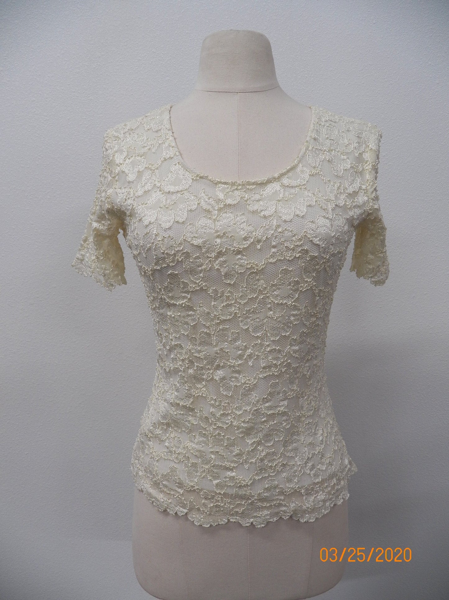 Women lace polyester white 90's top