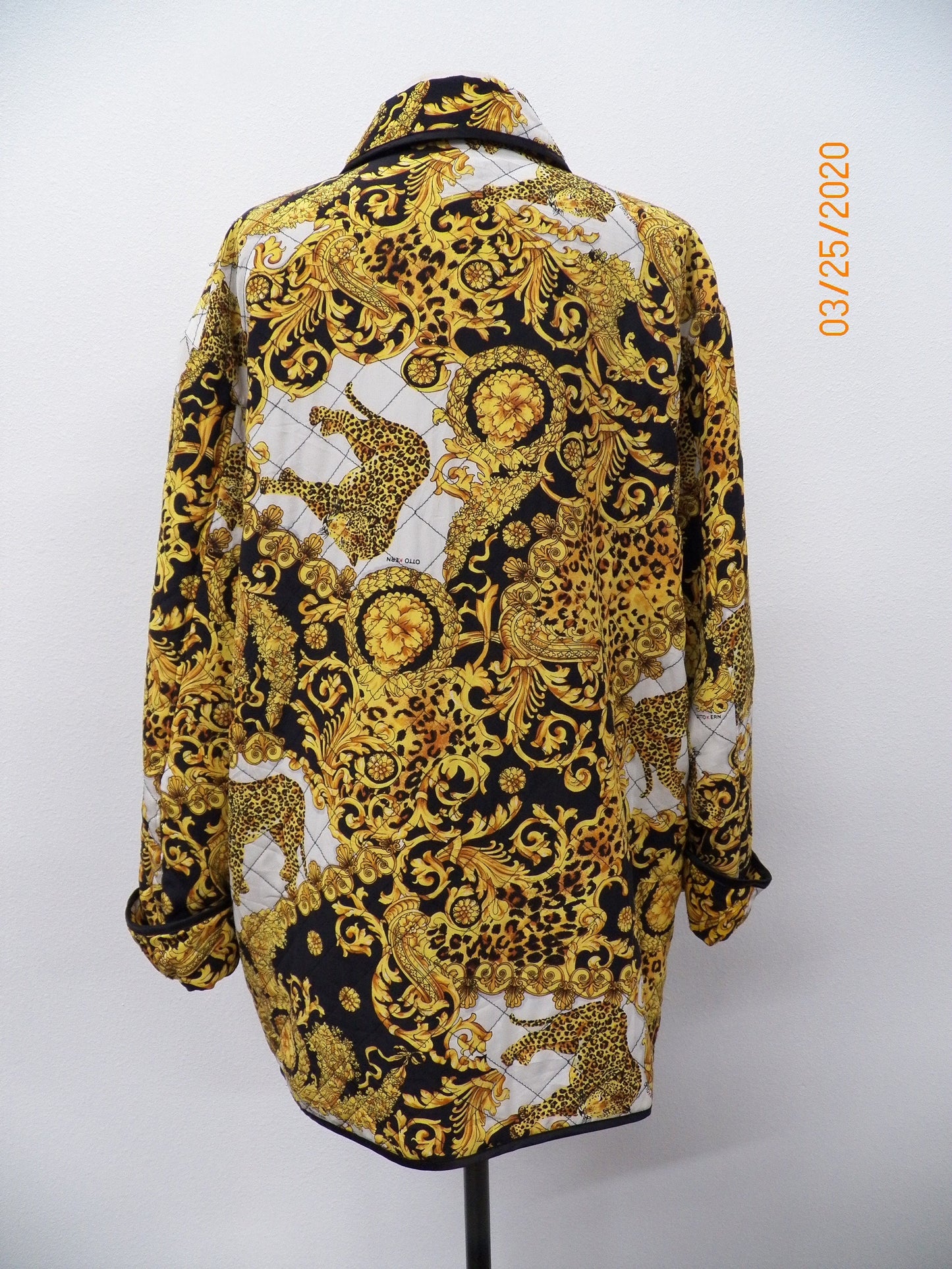 Silk women baroque gold jacket vintage 90's yellow