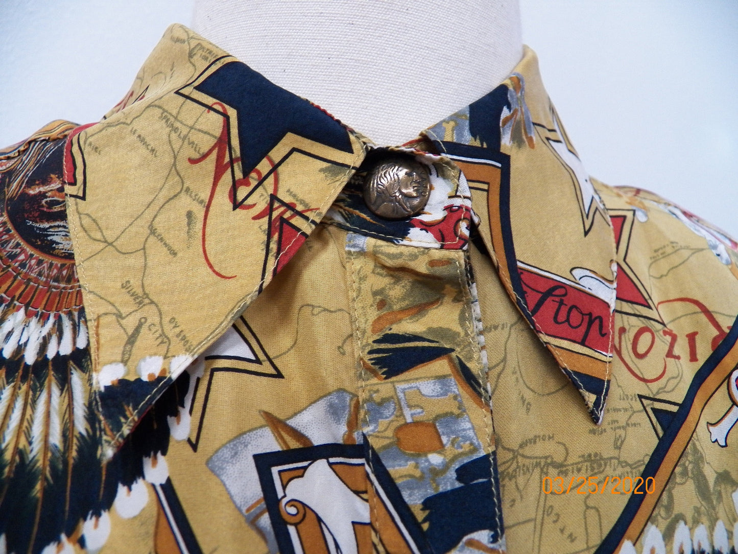 Silk top graphic designer women vintage casual 90's