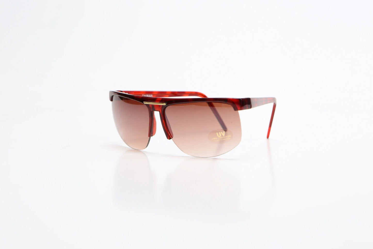 Vintage women men clear red sunglasses 90's 80's deadstock