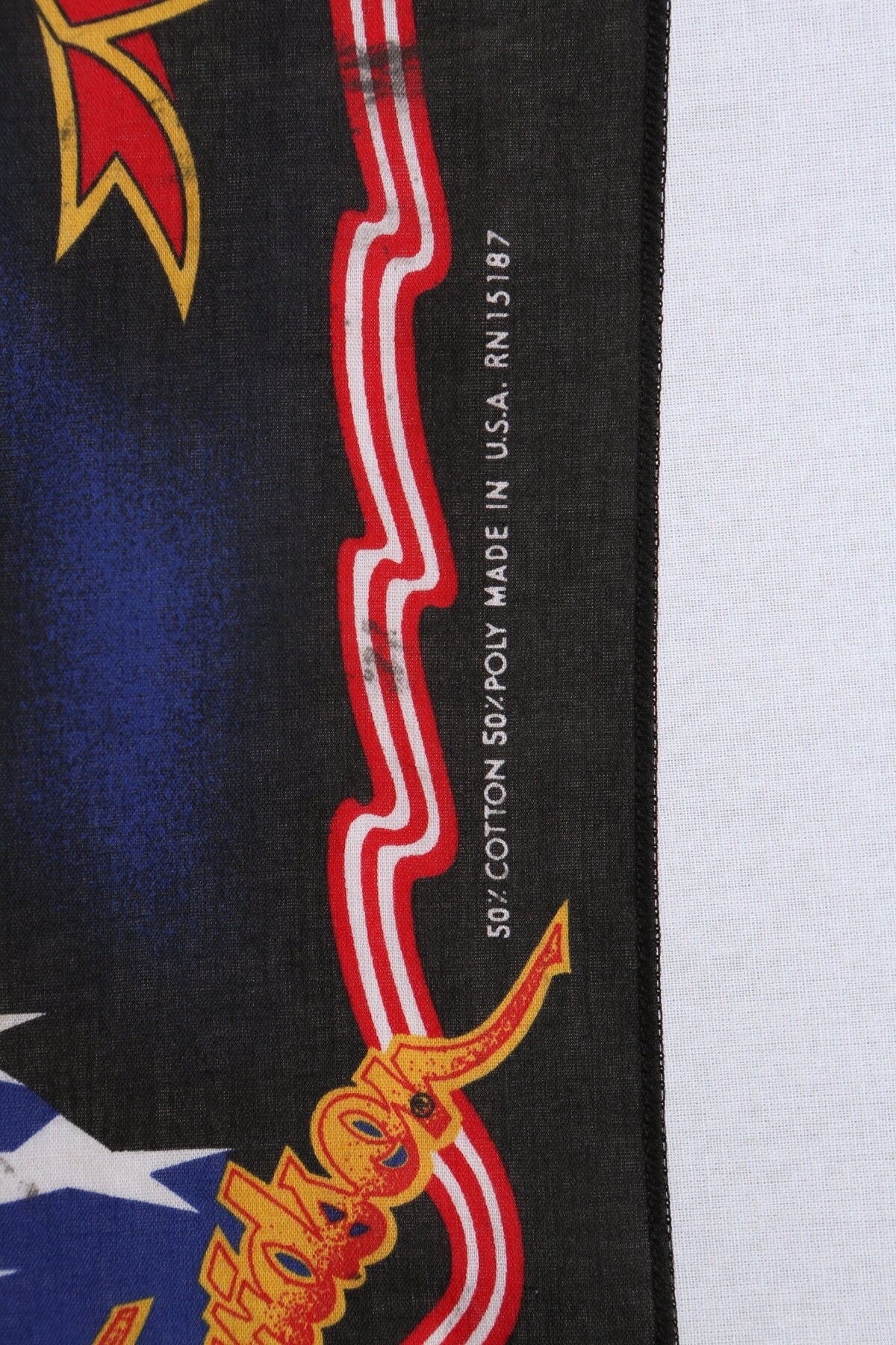 Vintage black harley davidson bandana motorcycles biker 90's 80's bald eagle usa flag