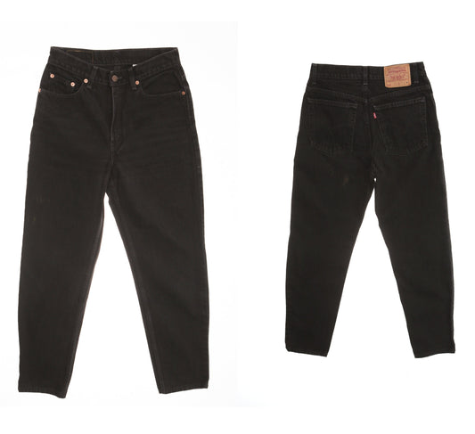 512 levi's jeans denim high waist pant black 90's mommy high water slim straight leg