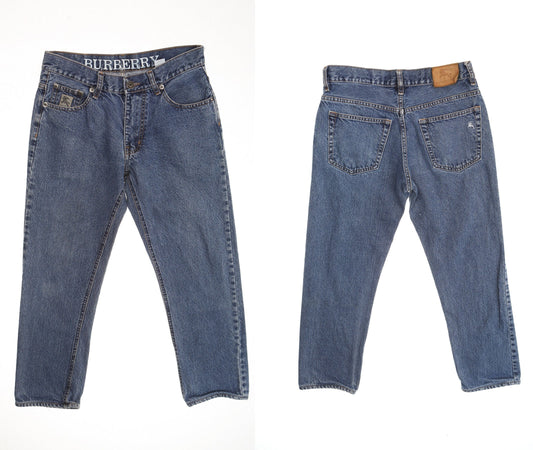 High waist blue jeans high rise denim women pants y2k