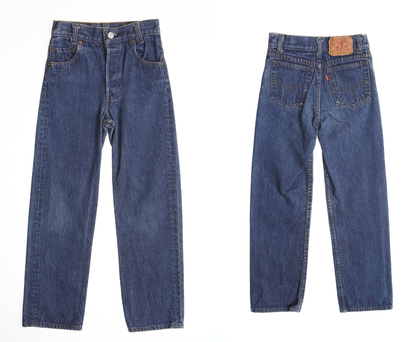 Vintage levi's jeans dark wash blue high waist wasit 24 90's made in usa 301 117