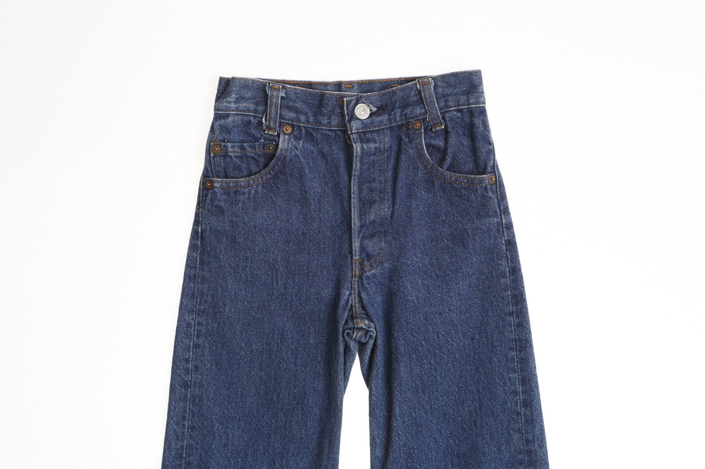 Vintage levi's jeans dark wash blue high waist wasit 24 90's made in usa 301 117