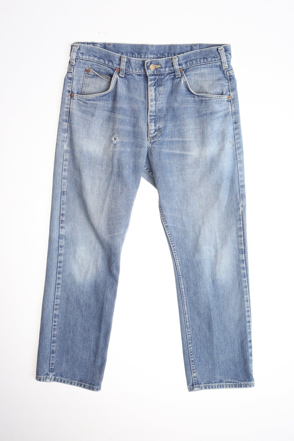 Vintage lee denim pants jeans blue light wash 80's 90's work men
