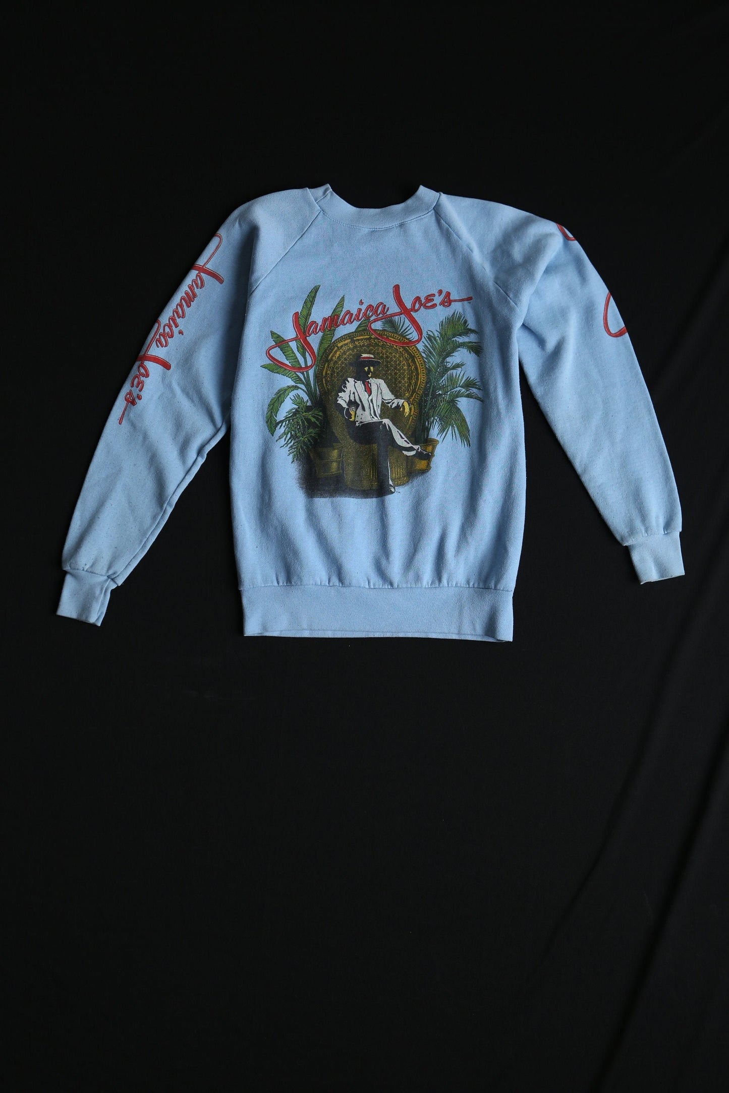 Sweatshirt vintage blue jamaica joe's rum graphic jungle