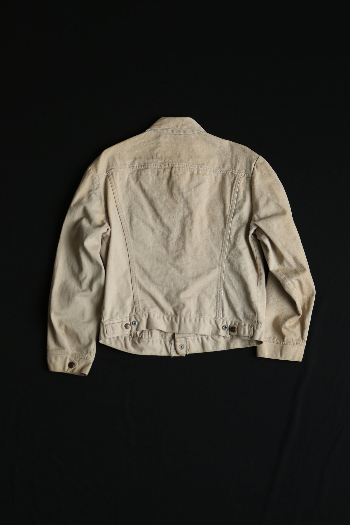 Vintage levi's cotton jacket trucker 70's beige men snap button