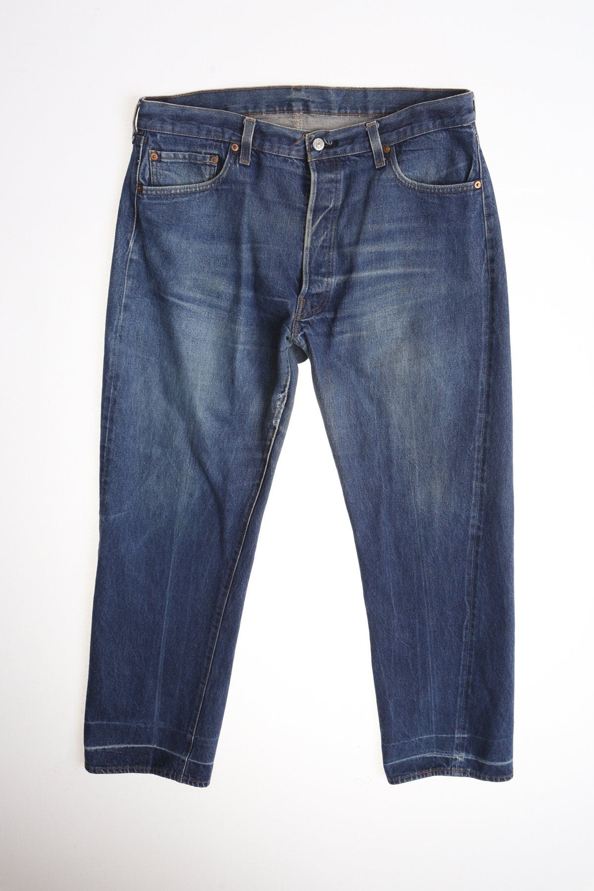 Blue vintage levi's jeans rare defect production made in usa unique sample collectible