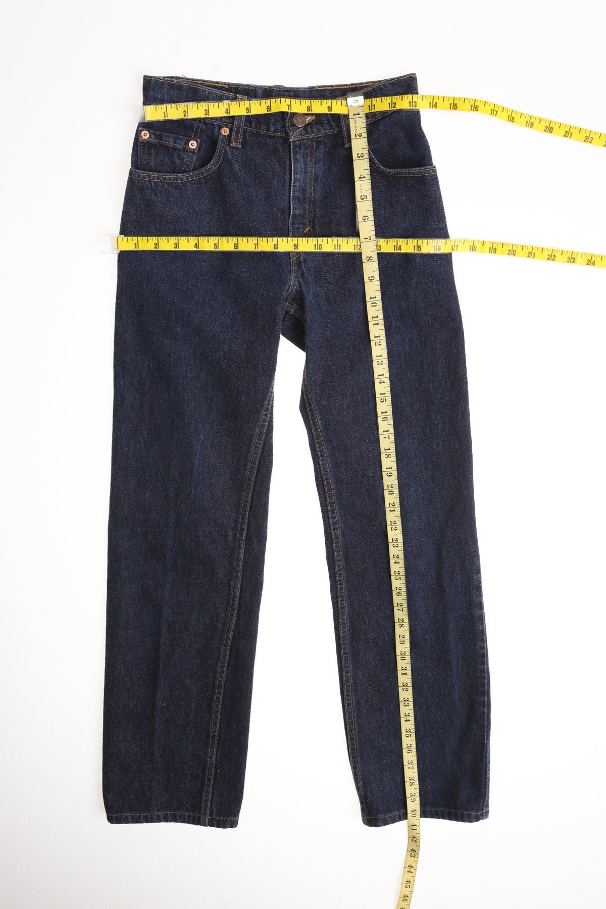 555 levi's vintage denim pants men jeans relaxed made in usa low rise dark wash
