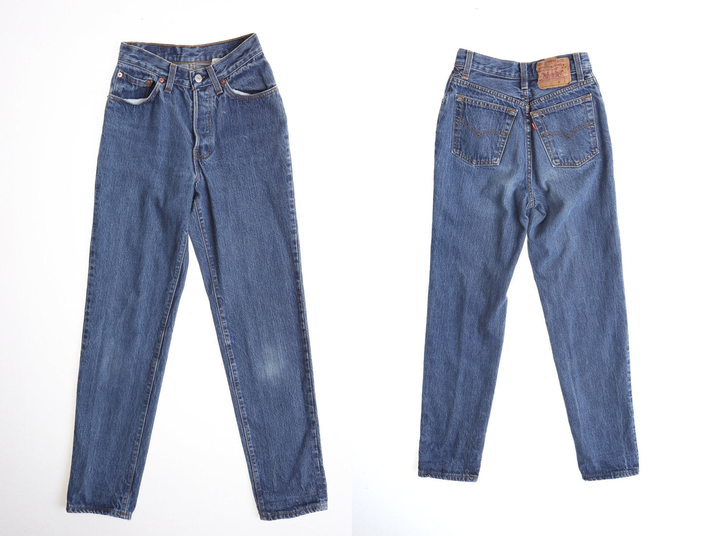 Vintage 501 levi's jeans blue made in usa high waist size waist 22 women