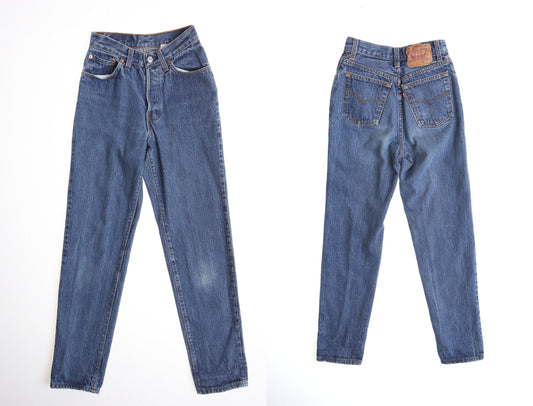 Vintage 501 levi's jeans blue made in usa high waist size waist 22 women
